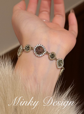 「温莎公爵」超闪满钻锆石手链优雅百搭手饰时尚轻奢气质手镯小众