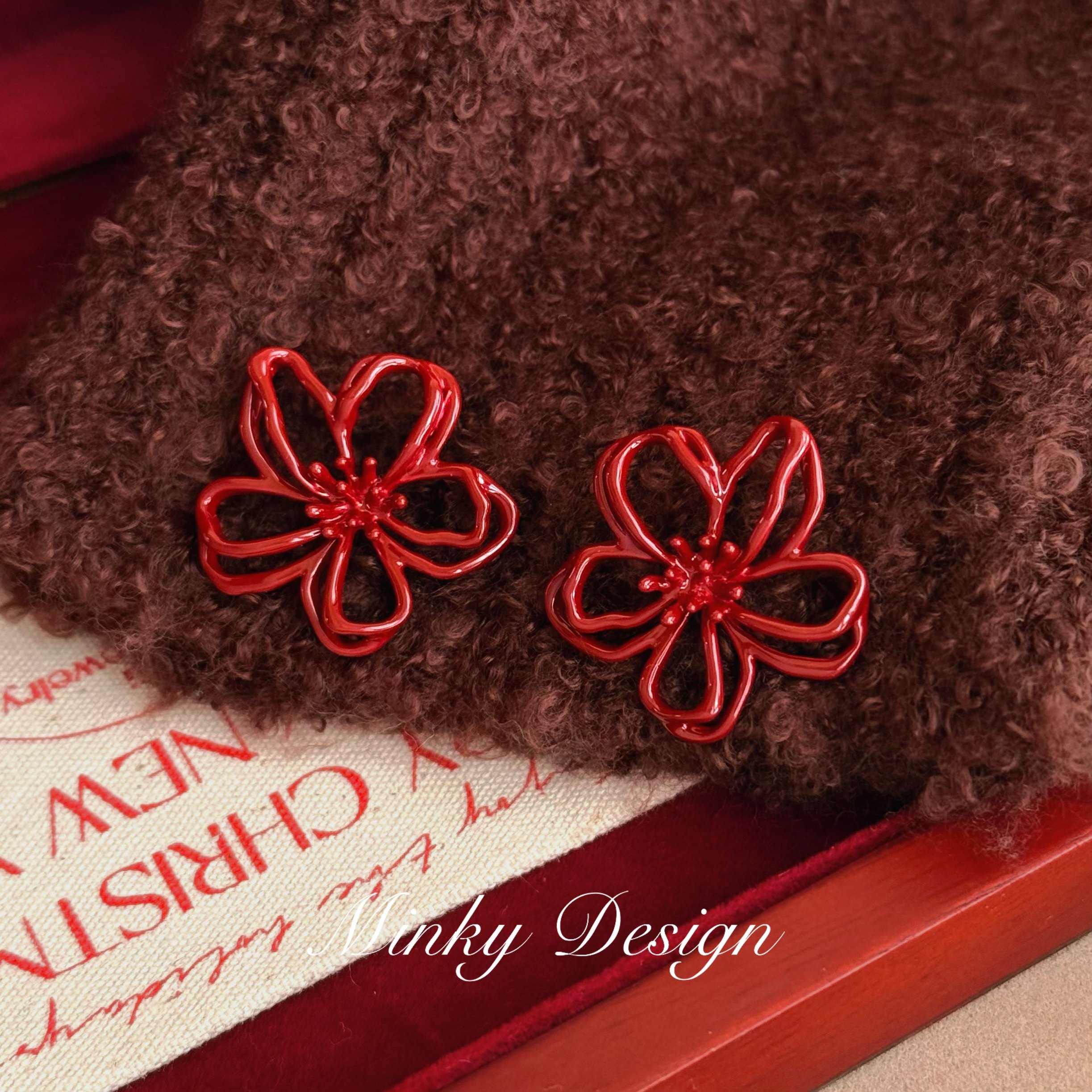 「盛开漫野」绝美独特耳夹花朵蚊香盘耳夹红色耳饰无耳洞耳钉耳环,饰品/流行首饰/时尚饰品新,耳夹,淘宝优惠券,粉丝福利购,淘宝优惠卷