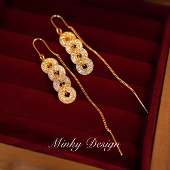 「四宝铜钱」复古铜钱耳夹蚊香盘耳夹无耳洞女耳钉显脸小耳环耳饰