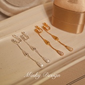 「絮语风吟」瑞秋同款 水滴流苏耳环耳饰蚊香盘耳夹无耳洞耳钉项链