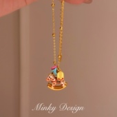 「粉色小马」新款 马年项链粉色可爱锁骨链简约百搭颈链精致高级感