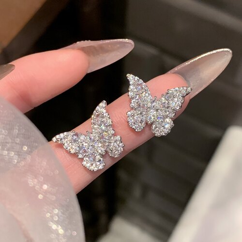 满钻蝴蝶轻奢耳环高级感