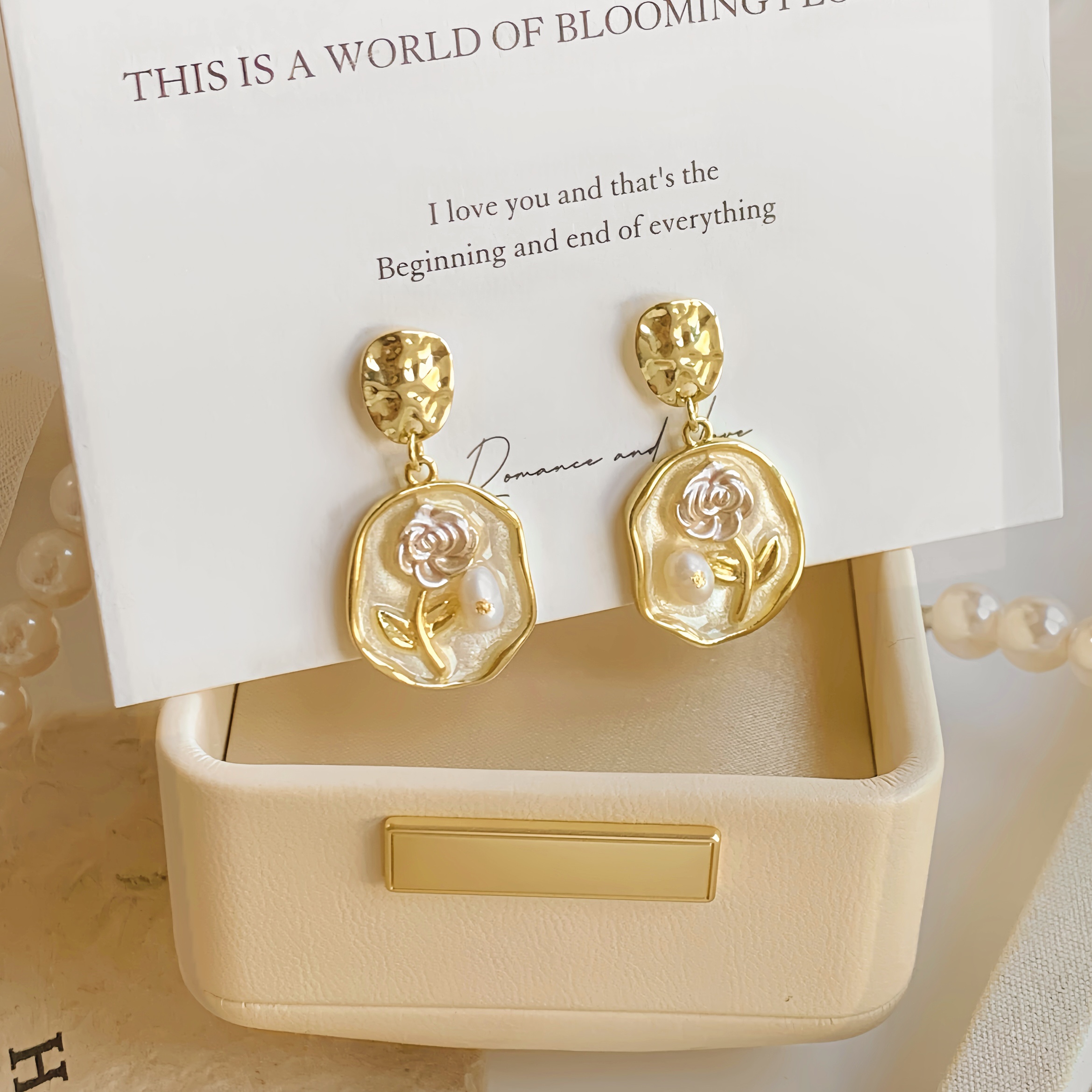 「玫瑰印记」法式复古玫瑰花耳环蚊香盘耳夹无耳洞耳饰宫廷风耳钉