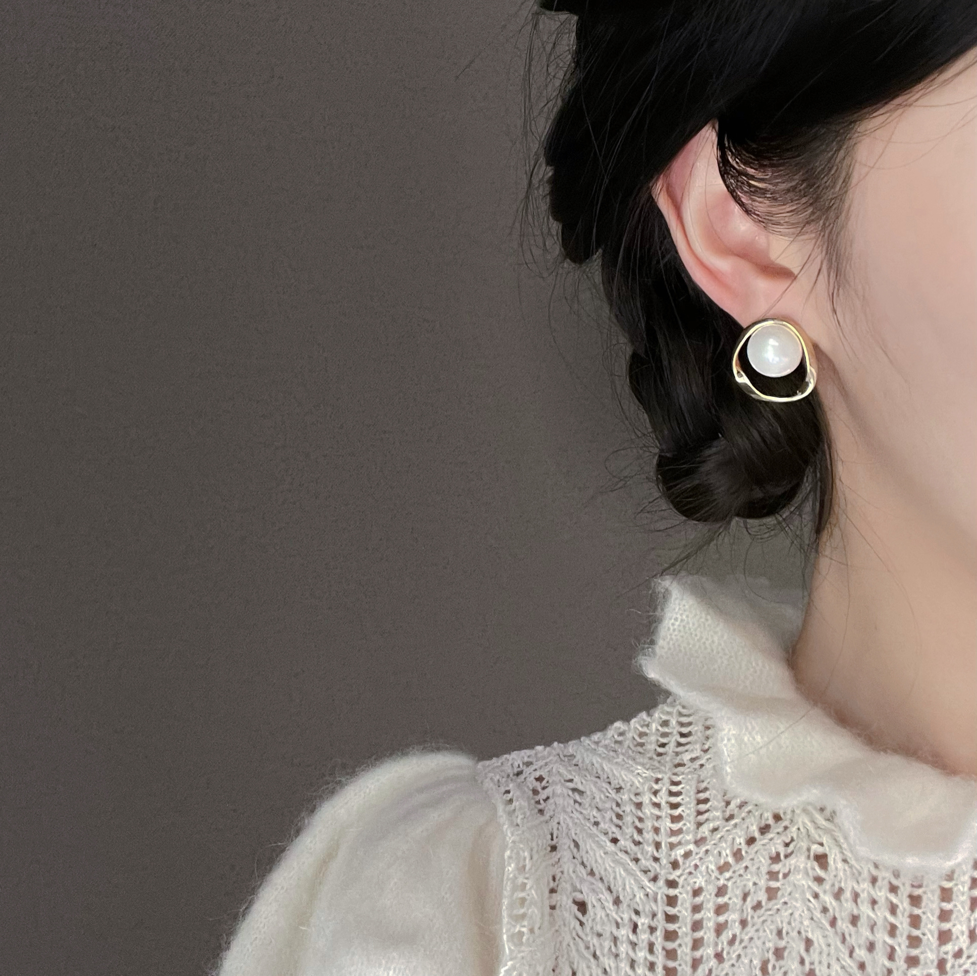 职场气质温柔珍珠无耳洞耳饰