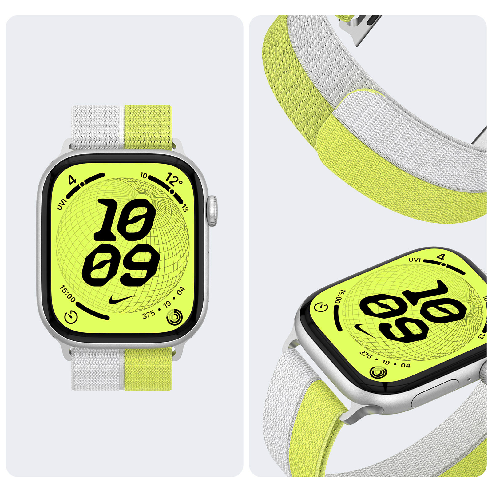 苹果Apple Watch11手表表带适用S10987654321新款羽纱尼龙魔术贴
