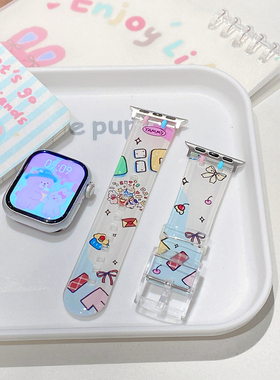 苹果Apple Watch11手表表带适用S109876543萌宠乐园小动物TPU塑胶