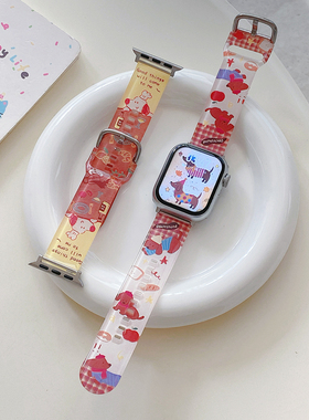 苹果Apple Watch11手表表带适用S987654321复古贪吃腊肠狗TPU塑胶