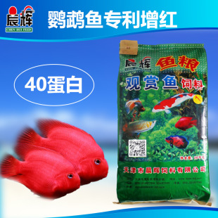 晨辉 鹦鹉鱼增红饲料40蛋白热带鱼观赏鱼膨化鱼食水族饲料20kg