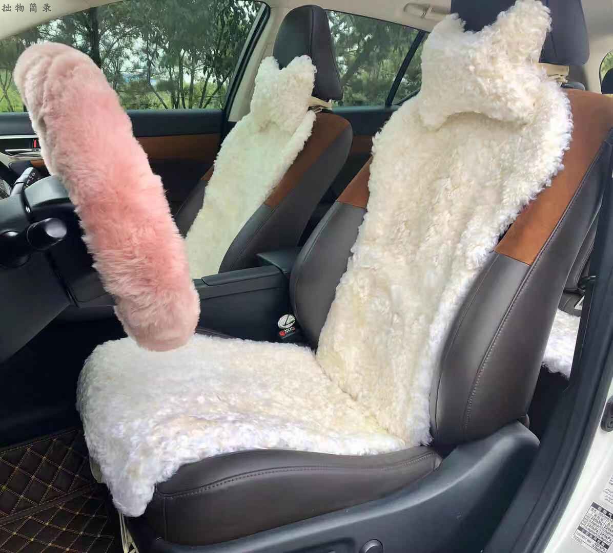 冬季羊皮毛一体泰迪卷羊毛造型通用真材实料卷卷毛羊皮白汽车坐垫