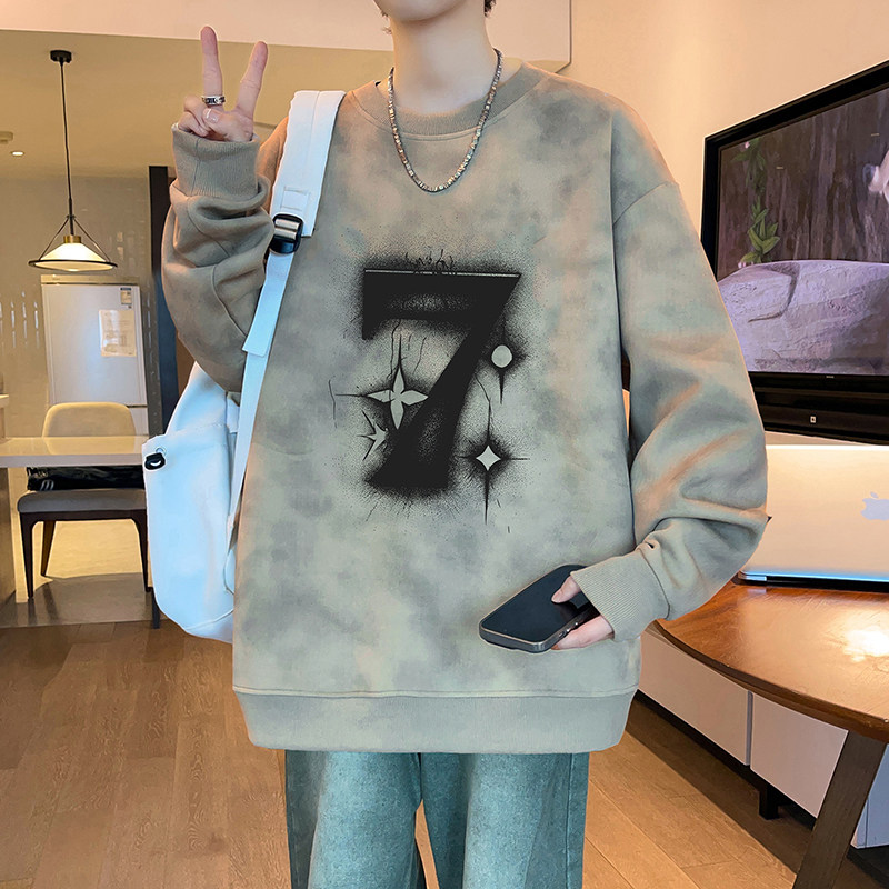 动漫印花春秋季新款圆领卫衣男青卫衣