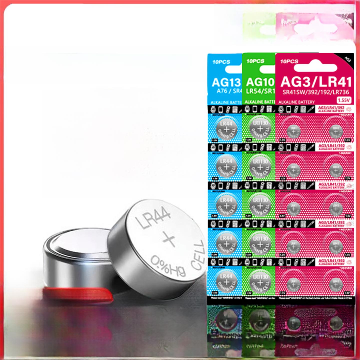 LR44纽扣电池AG13L1154/A76/AG10/AG3卡尺手表玩具计算器电子1.5v