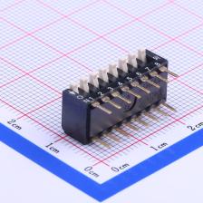 DSPV08LHGET 拨码开关 2.54mm 琴键式8位插件
