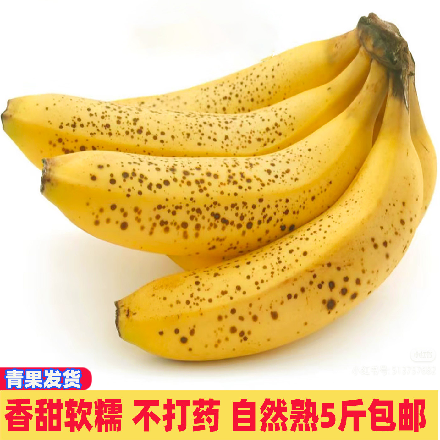 广东香蕉新鲜水果自然熟香甜现摘高州芝麻粉蕉芭蕉小米蕉5斤包邮