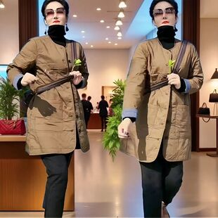 2026年秋冬季新款时尚爆款中长款菱格棉服女保暖外套洋气时髦减龄