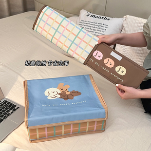 可折叠内衣裤收纳盒布艺家用带盖防尘衣柜收纳神器袜子分区整理盒