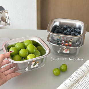 不锈钢沥水篮家用洗菜盆清洗过滤二合一厨房宿舍洗水果迷你小果盘