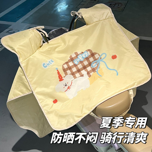 夏季电动车挡风被防风防晒带坐垫