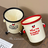 可爱压圈垃圾桶大容量2025新款 宿舍家用厨房卫生间客厅高颜值纸篓