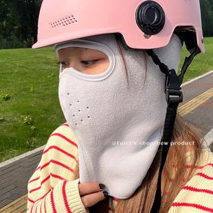 骑行防风面罩冬可带头盔遮脸保暖透气包颈护耳电动车防寒围脖一体
