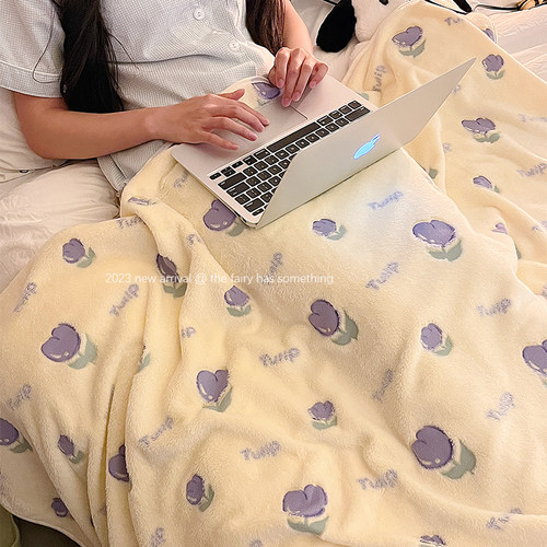 可爱珊瑚绒小毯子午睡办公室