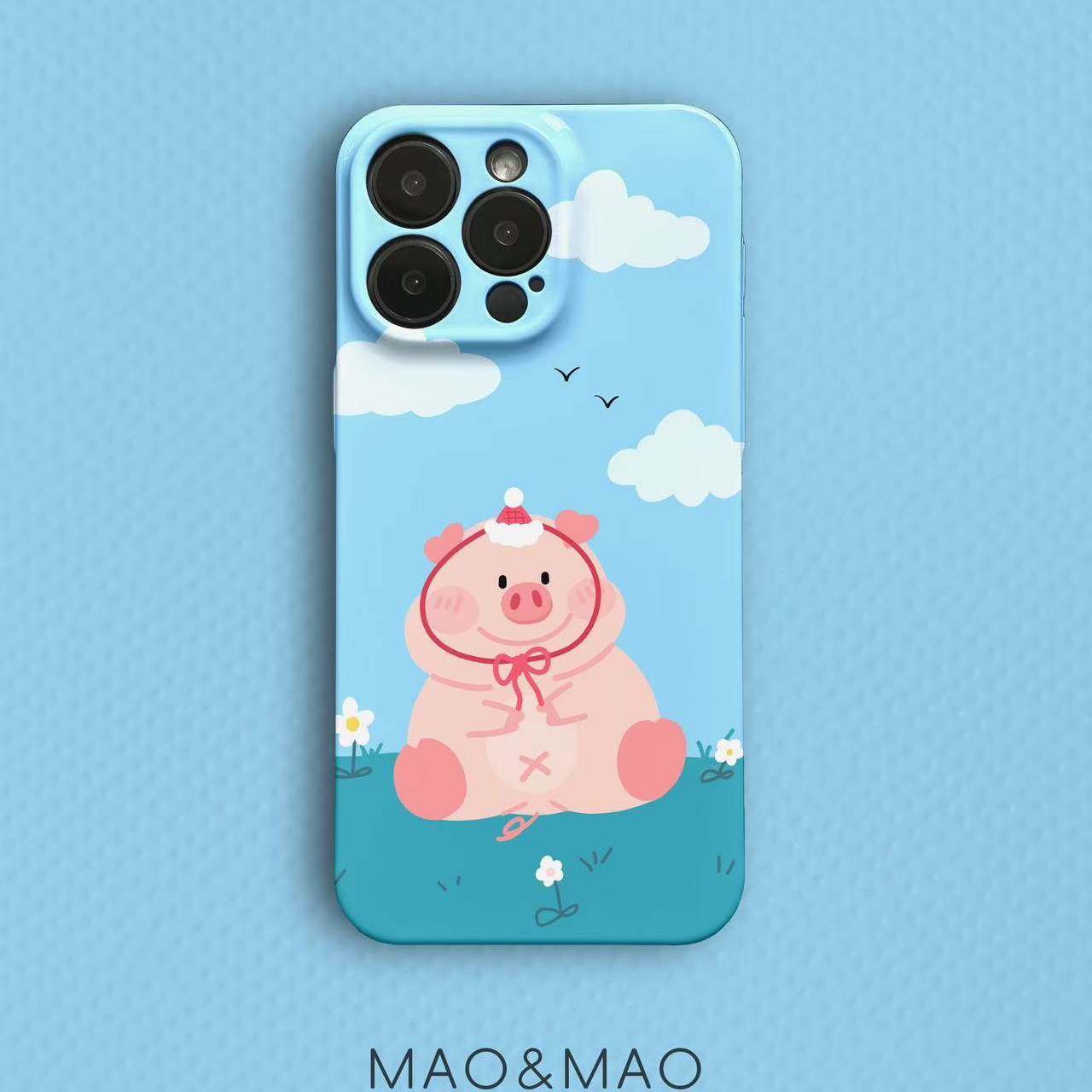 maomao原创 十二生肖 猪pig 苹果16 15 14 13promax华为小米全包镜头超好看手机壳小众不会撞壳白色