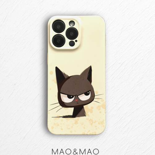 maomao 小黑猫 iphone苹果16 15 14 13 12promax华为小米全包镜头超好看手机壳高级感小众不会撞壳二合一软壳
