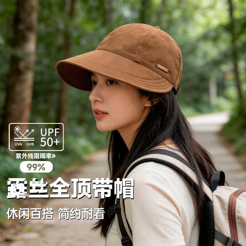 新款同款夏季遮阳防晒帽女士渔夫帽大头围速干防紫外线帽子鸭舌帽