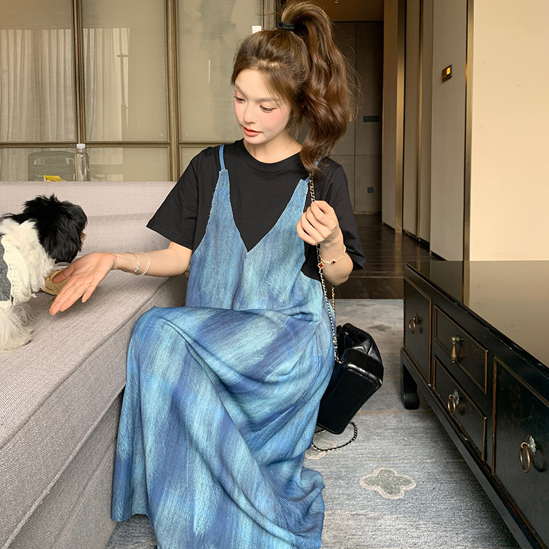 款号6166数码印花假两件连衣裙P115K168,女装连衣裙,浙宝173（原浙宝279）