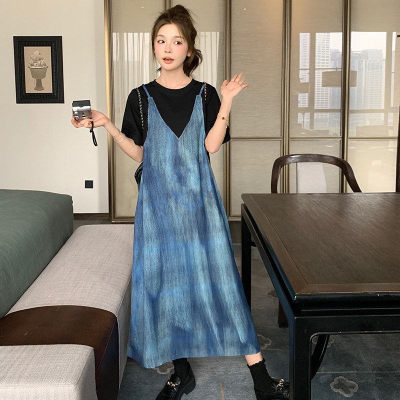 现货数码印花假两件连衣裙6166P115K168,女装连衣裙,浙宝173（原浙宝279）