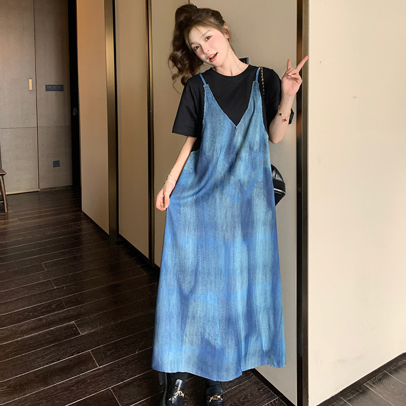 现货数码印花假两件连衣裙6166P115K168,女装连衣裙,浙宝173（原浙宝279）