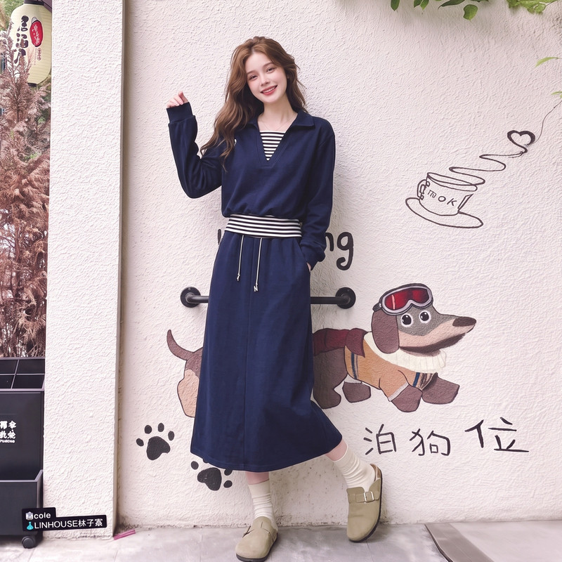7817-P165-K268-条纹V领包臀裙三件套装，女装职业装，浙宝173（原浙宝279）