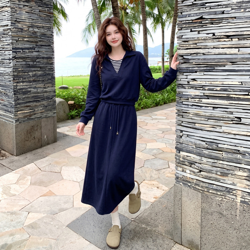 7817-P165-K268-条纹V领包臀裙三件套装,女装职业装,浙宝173（原浙宝279）