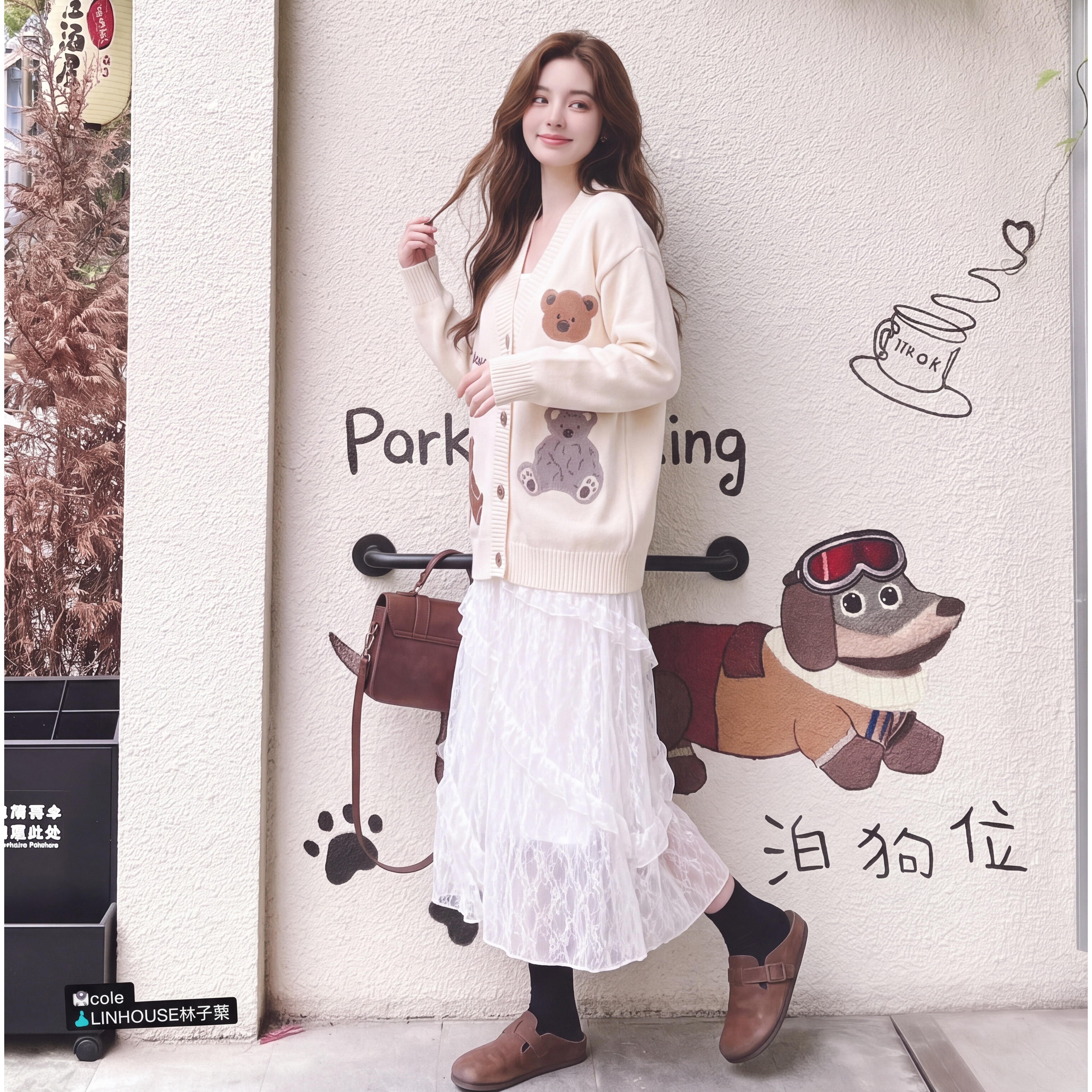 7810-P165-K268-小熊毛衣蕾丝两件套装,女装职业装,浙宝173（原浙宝279）
