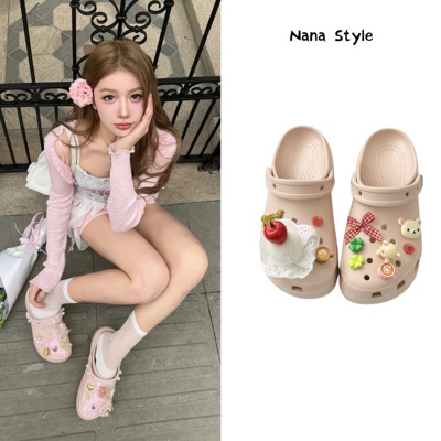 云朵款洞洞鞋女厚底防滑软底沙滩凉拖鞋夏季外穿舒适可爱包头拖