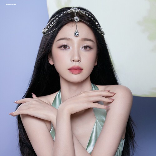 新款新娘头饰波西米亚风水钻额饰眉心坠甜美女结婚婚纱礼服额头链