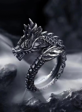 男士钛钢戒指霸气黑色男生指环单身戒嘻哈个性食指戒子