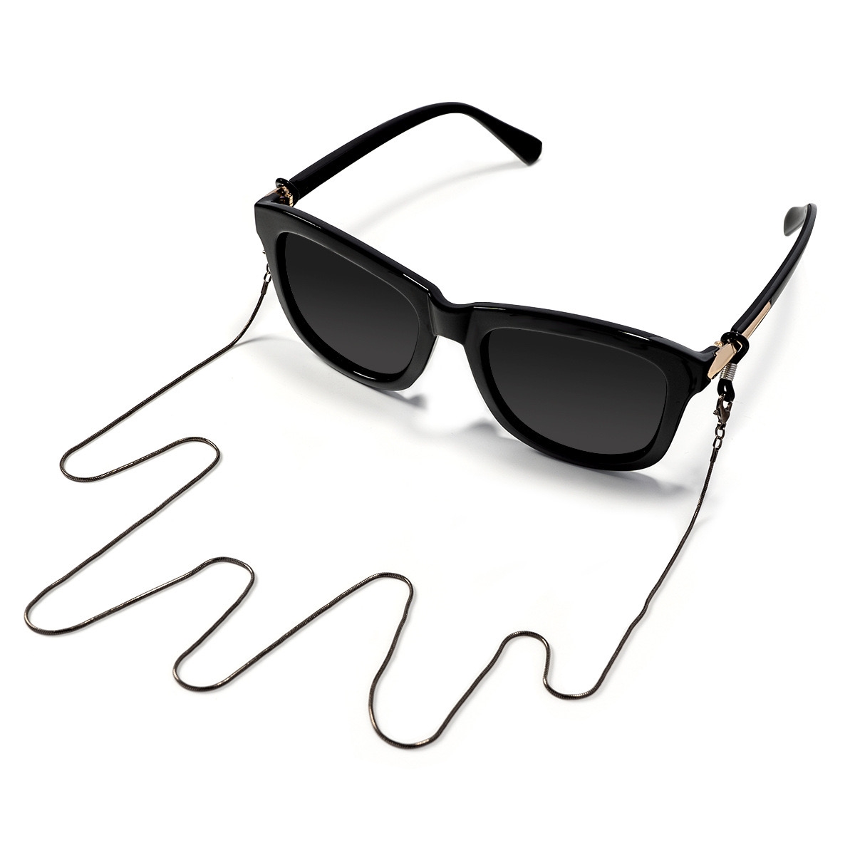 明星同款钛钢太阳镜链条男女挂脖墨镜链子挂绳简约眼镜链潮