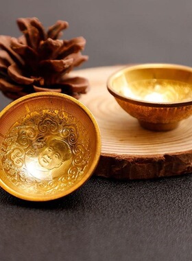 袖珍小碗摆件摆饰碗 镀金碗合金迷你金碗工艺品抓周道具拍照