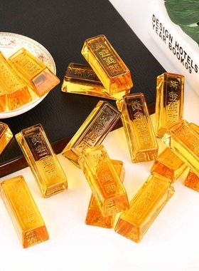 黄水晶金条金砖摆件家居装饰水晶元宝开业乔迁礼品