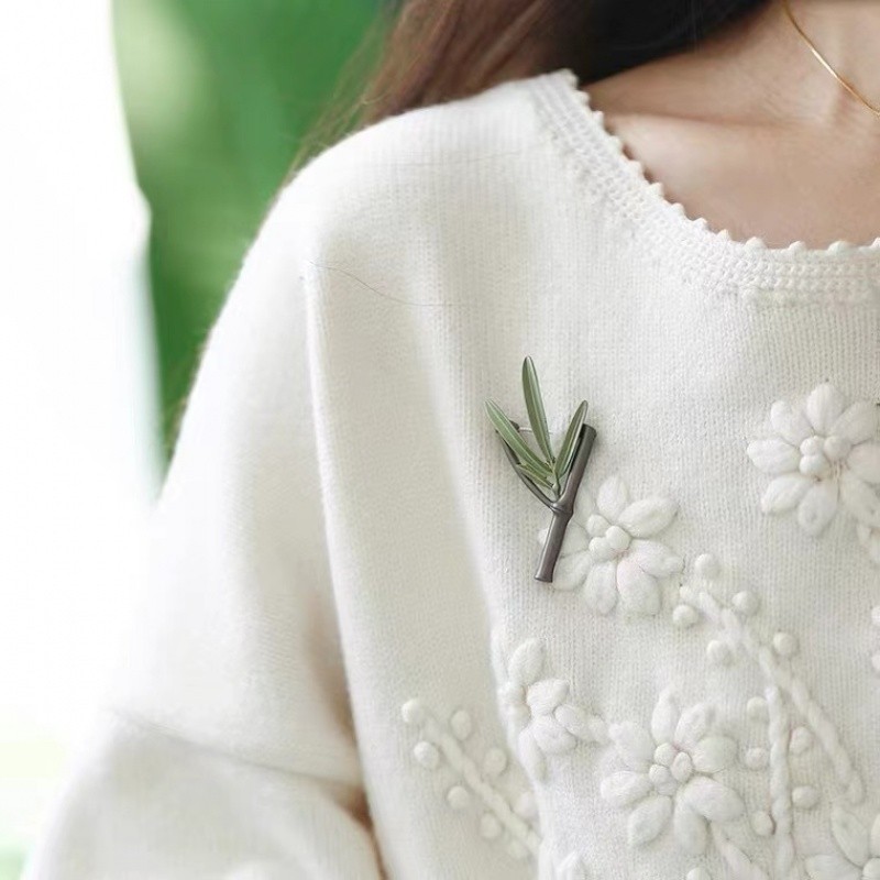 古典艺术清雅国风竹子小巧简约百搭配饰胸针礼物女