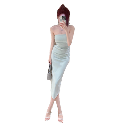 绝美礼服连身裙修身抹胸连衣裙女