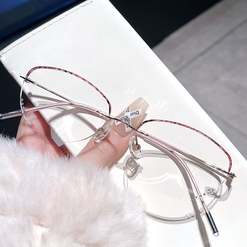 女轻奢纯钛超轻无框眼镜厂家直销