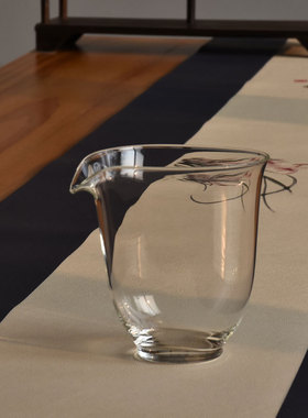 耐热玻璃公道杯 禅意椭圆均杯 右手公杯功夫茶具茶海大容量分茶器