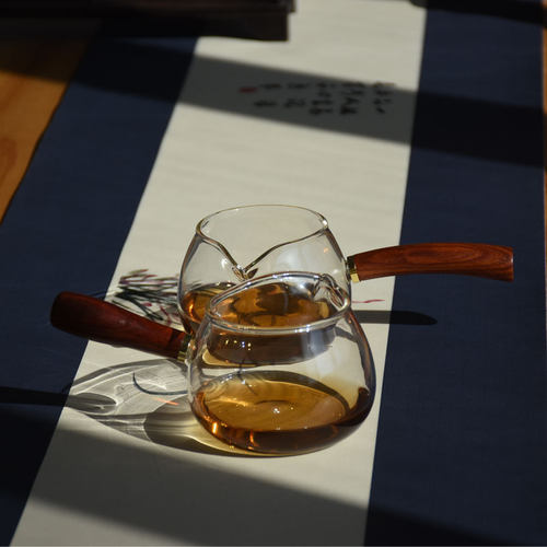 木把玻璃公道杯茶海分茶器