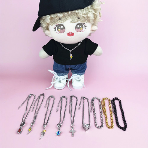 10cm15cm20cm娃用项链棉花娃娃项链拉布布labubu玩偶公仔装饰配件