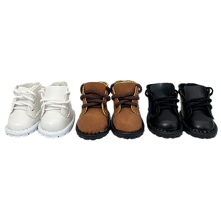 现货20cm娃鞋酷棉花娃娃穿鞋子玩偶公仔可站立系带靴子皮靴短靴