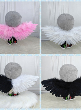 拉布布labubu公仔恶魔天使翅膀10cm15cm20cm棉花娃娃猪猪侠装饰