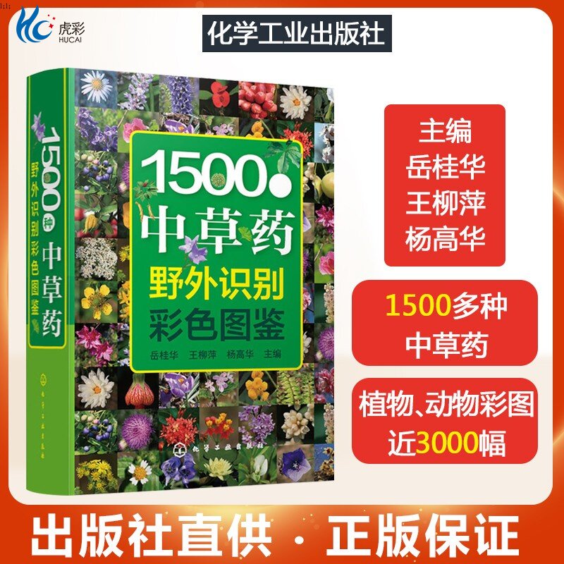 1500种中草药野外识别彩色图鉴中草药彩图大全书实用图典 中草药识别应用图谱中药全图鉴中草药书籍大全常用中草药手册HG