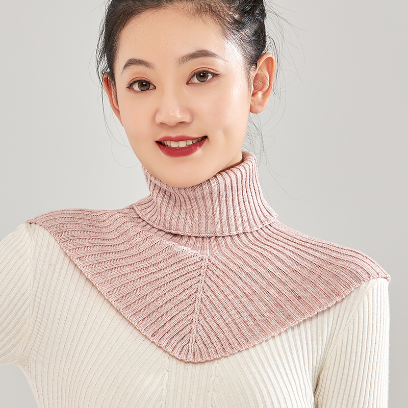 羊毛高领假领韩版脖套编花小披肩