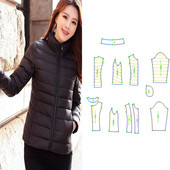 棉服长袖 薄短款 羽绒服纸样棉衣DIY女装 三轻奢新品 打版 剪裁图纸333
